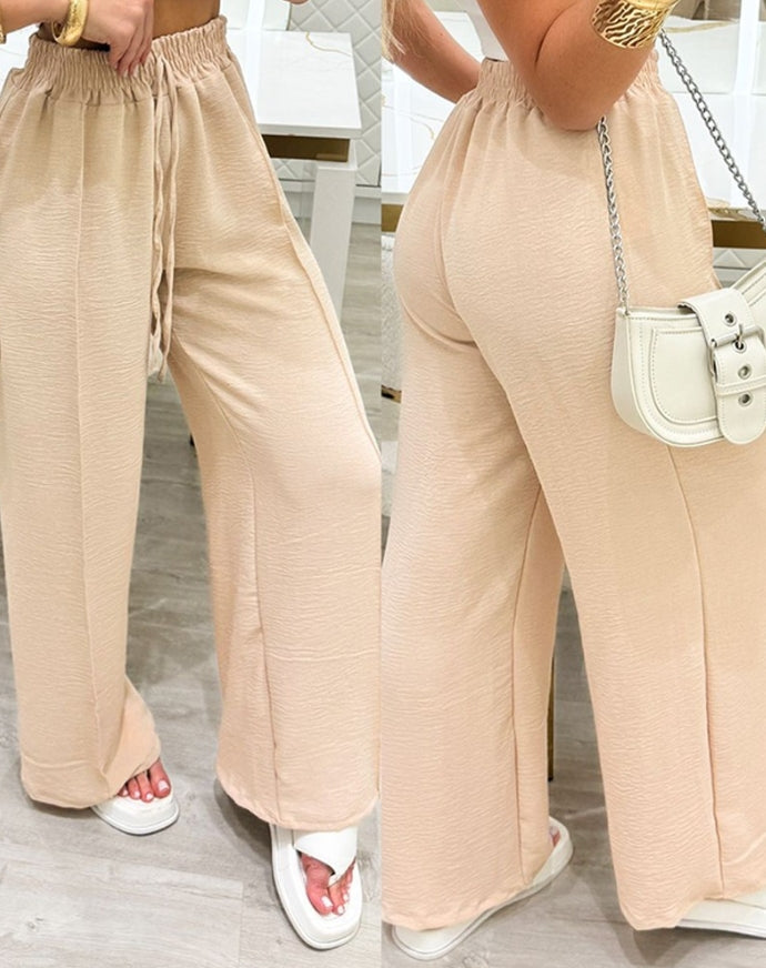 Women's Urban Trousers 2024 Autumn Winter Latest Criss Cross Buckled Decor High Waist Skinny Pants Solid Color Legging Pants