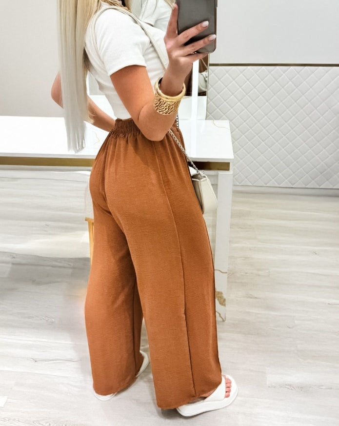 Women's Urban Trousers 2024 Autumn Winter Latest Criss Cross Buckled Decor High Waist Skinny Pants Solid Color Legging Pants