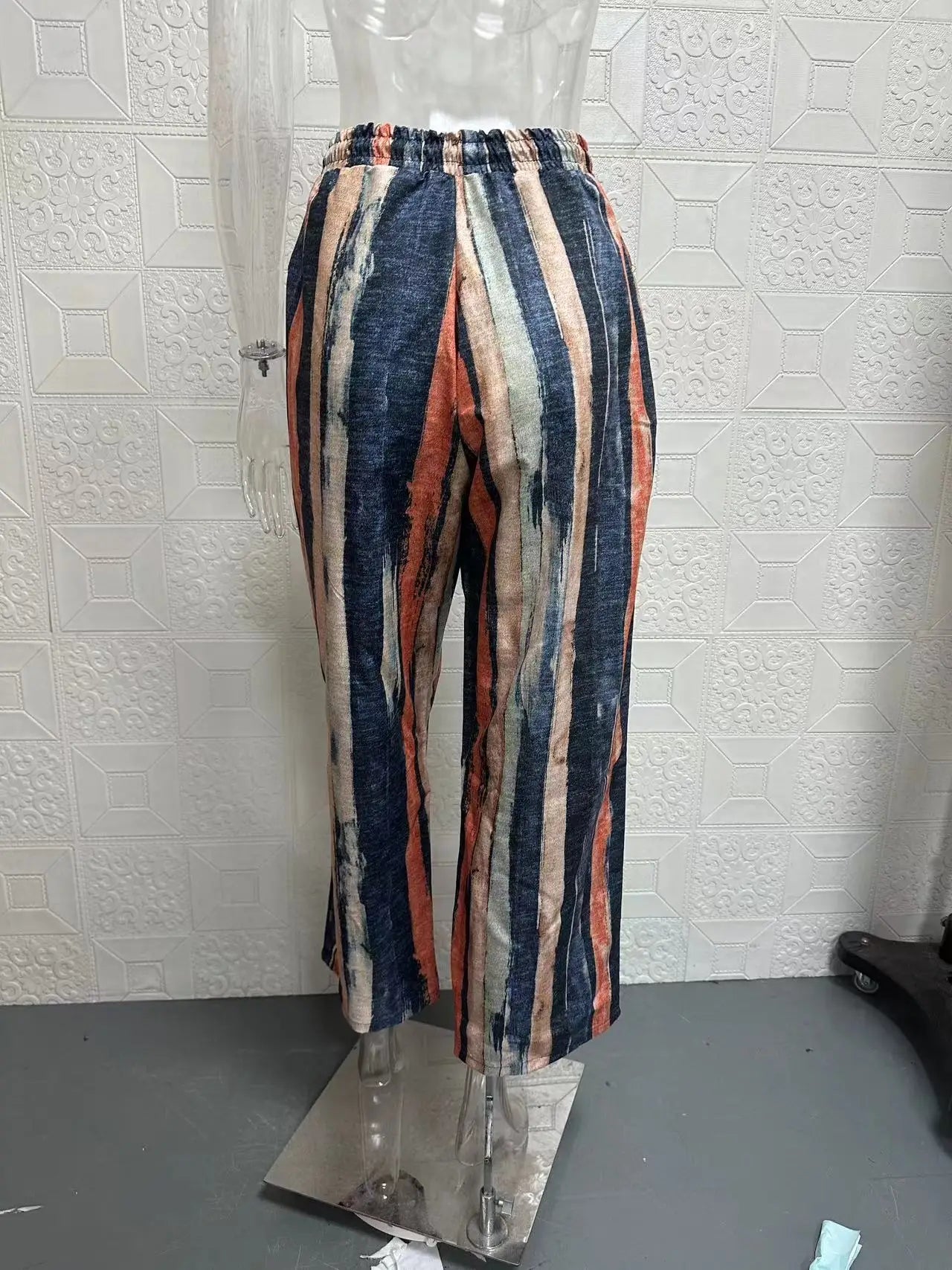 Straight Pants Women Drawstring Lace Up Elastic Waist Pockets Slacks 2025 Female Casual Streetwear Basics Ankle Length Trousers