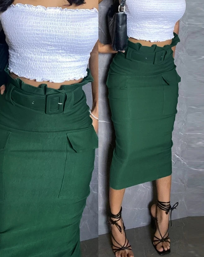 Women's Urban Commuting Style Dress 2024 Autumn Winter Latest Fashion Leopard Pattern Allover Sequin Skirt High Waisted Skirt