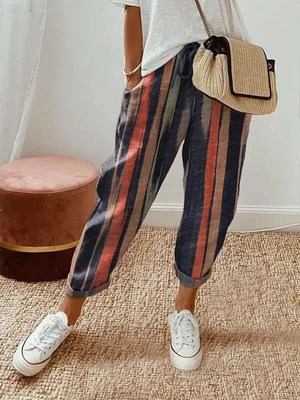 Straight Pants Women Drawstring Lace Up Elastic Waist Pockets Slacks 2025 Female Casual Streetwear Basics Ankle Length Trousers